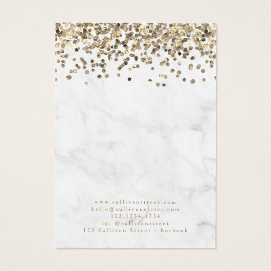 Gold Glitter Earning Ketting Display Kaart (Achterkant)