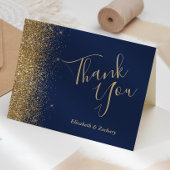 Gold Glitter Edge Navy Blue Weddenschap Hartelijk  Kaart