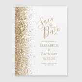 Gold Glitter Edge White Magnetic Bewaar de datum (Voorkant)