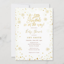 Gold Glitter Een klein Snowflake Baby shower