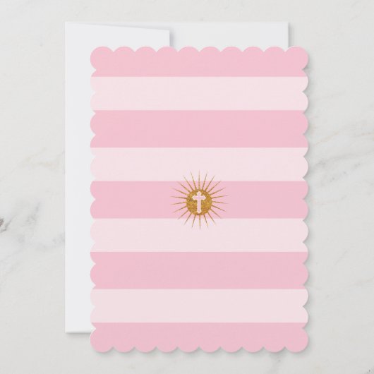 Gold Glitter Eerste Communie Uitnodiging (Achterkant)