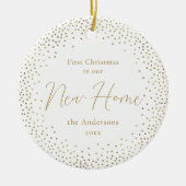 Gold Glitter Eerste Kerstmis in ons nieuwe huis Keramisch Ornament (Voorkant)
