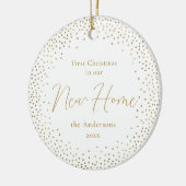 Gold Glitter Eerste Kerstmis in ons nieuwe huis Keramisch Ornament (Links)