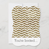 Gold Glitter Effect Elegant Chevron Zig-Zag Kaart (Voorkant)