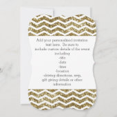 Gold Glitter Effect Elegant Chevron Zig-Zag Kaart (Achterkant)