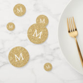 Gold Glitter Effect Monogram Huwelijk Confetti (Groep)