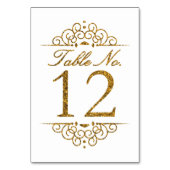 Gold Glitter Effect Wedding Table Number Kaart (12 (Achterkant)