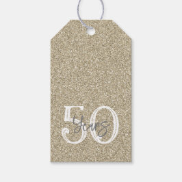 Gold Glitter Elegant 50 jaar Jubileum verjaardag Cadeaulabel
