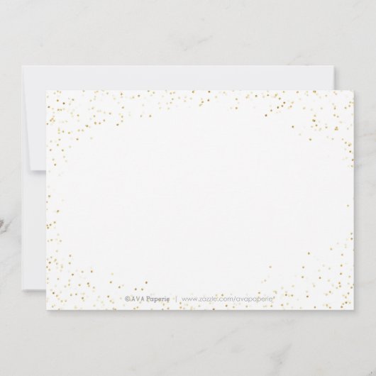 Gold Glitter Elegant Dress slaat de datum op Save The Date (Achterkant)