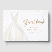 Gold Glitter Elegant Dress Vrijgezellenfeest Gastenboek (Voorkant)