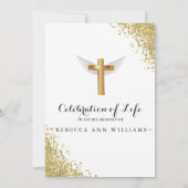 Gold Glitter Elegant Foto's vieren het leven Kaart (Achterkant)