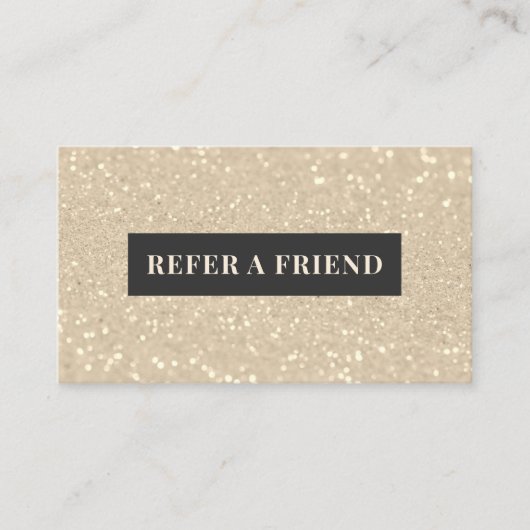 Gold Glitter Elegant Luxury Modern Aanbevelingskaartje (Voorkant)