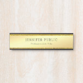 Gold Glitter Elegant Modern Trendy Glam Sjabloon Deurbordje (Voorkant)