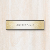 Gold Glitter Elegant Moderne Glamoureuze Sjabloon Deurbordje (Voorkant)