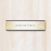 Gold Glitter Elegant Moderne Glamoureuze Sjabloon Deurbordje (Voorkant)