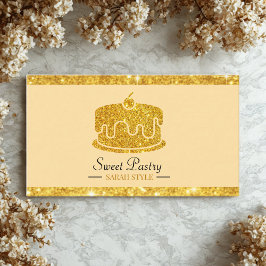 Gold Glitter Elegant Pastry Bakery Visitekaartje