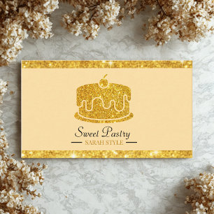 Gold Glitter Elegant Pastry Bakery Visitekaartje