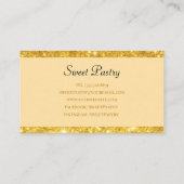 Gold Glitter Elegant Pastry Bakery Visitekaartje (Achterkant)
