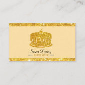 Gold Glitter Elegant Pastry Bakery Visitekaartje (Voorkant)