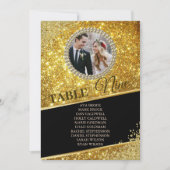 Gold Glitter Elegant Photo Seating Chart Kaart (Voorkant)