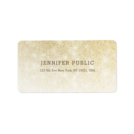 Gold Glitter Elegant Professional Moderne Glamoure Etiket (Voorkant)