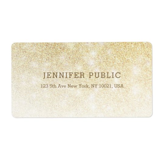 Gold Glitter Elegant Professional Moderne Sjabloon Etiket (Voorkant)