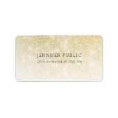 Gold Glitter Elegant Professional Simple Sjabloon Etiket (Voorkant)