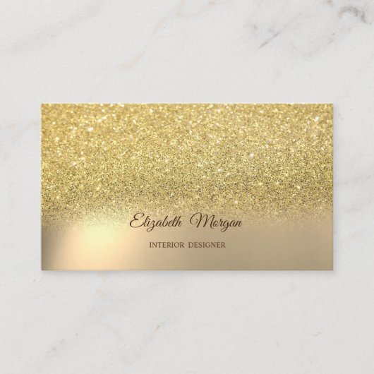 Gold Glitter Elegant Professional Visitekaartje (Voorkant)