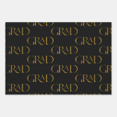 Gold Glitter Elegant Script-Afstuderen Inpakpapier Vel (Voorkant)