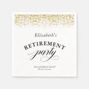 Gold Glitter Elegant Script Servet