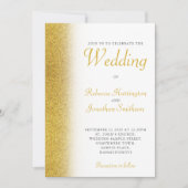 Gold Glitter Elegant Script Weddenschap Kaart (Voorkant)