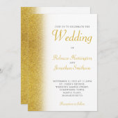 Gold Glitter Elegant Script Weddenschap Kaart (Voorkant / Achterkant)