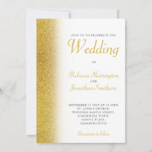 Gold Glitter Elegant Script Weddenschap
