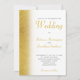 Gold Glitter Elegant Script Weddenschap Kaart