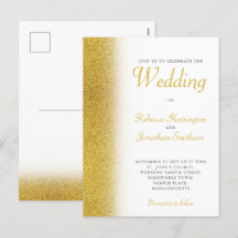 Gold Glitter Elegant Wedding Briefkaart