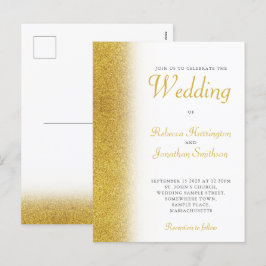 Gold Glitter Elegant Wedding Briefkaart