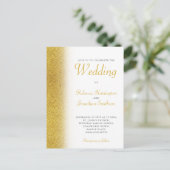 Gold Glitter Elegant Wedding Briefkaart (Staand voorkant)