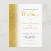 Gold Glitter Elegant Wedding Briefkaart (Voorkant)