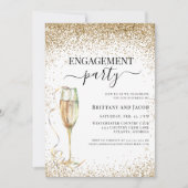 Gold Glitter Elegant Wedding Engagement Party Kaart (Voorkant)