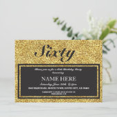 Gold Glitter Elegante Verjaardag Elke Leeftijd Uit Kaart (Staand voorkant)