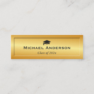 Gold Glitter Embossed Hogere Afstuderen Name Kaart Contactkaartje