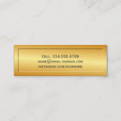 Gold Glitter Embossed Hogere Afstuderen Name Kaart Contactkaartje (Achterkant)