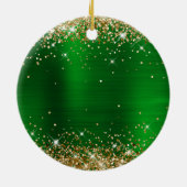 Gold Glitter Emerald Green Folie 40e verjaardag Keramisch Ornament (Achterkant)