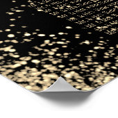 Gold Glitter en Black - 15-zitplaatskaart Poster (Hoek)