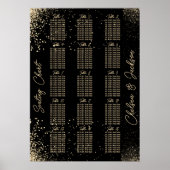 Gold Glitter en Black - 15-zitplaatskaart Poster (Voorkant)