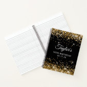 Gold Glitter en Black 30th Birthday Notitieboek (Binnen)