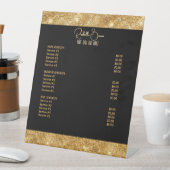 Gold Glitter en Black Beauty Salon prijslijst Reclamebord Met Voetstuk (Insitu)