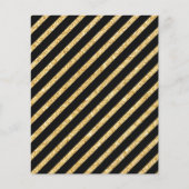 Gold Glitter en Black Diagonal Stripes Pattern Flyer (Voorkant)