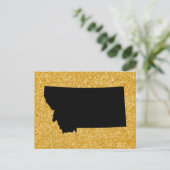 Gold Glitter en Black Montana Briefkaart (Staand voorkant)