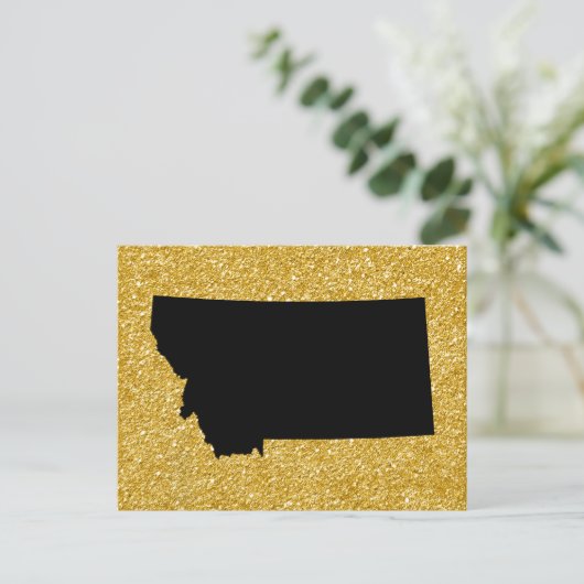 Gold Glitter en Black Montana Briefkaart (Staand voorkant)